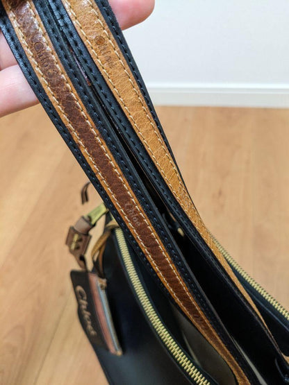 Chloe Hand Bag Tote Purse SAM Leather Black Authentic