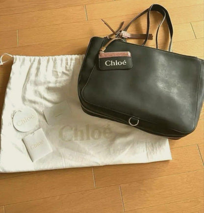 Chloe Hand Bag Tote Purse SAM Leather Black Authentic