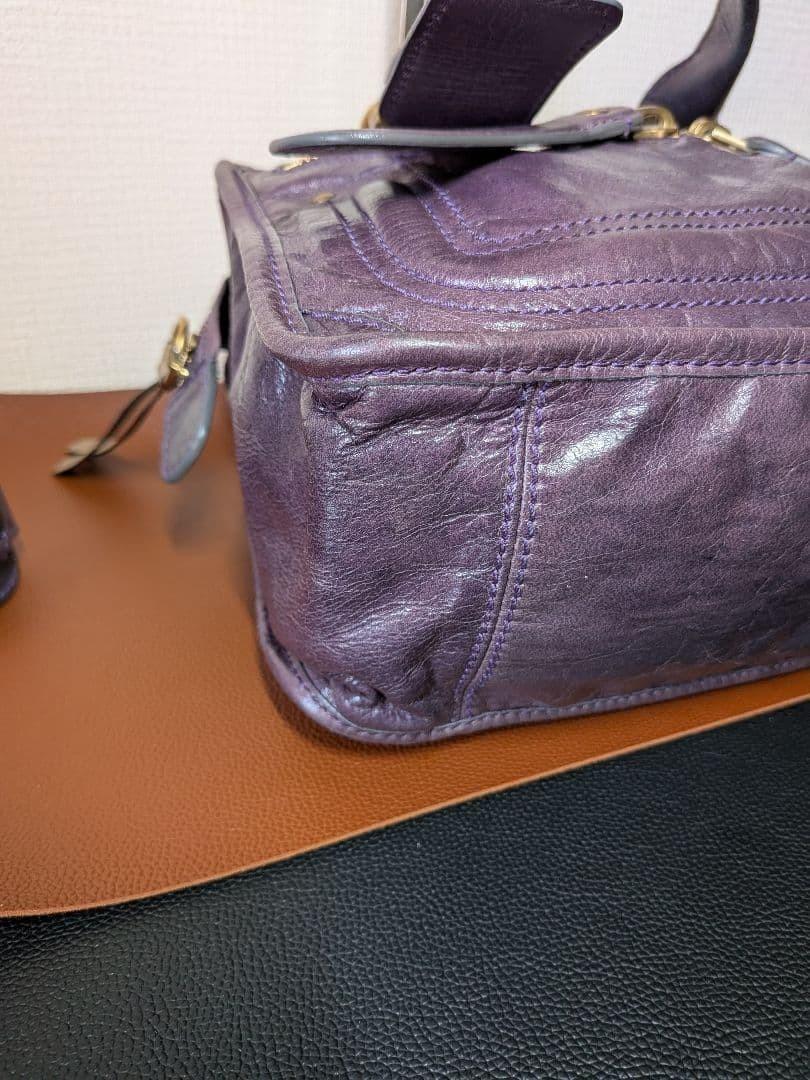 Chloe Hand Bag Tote Purse Bay Leather Purple Authentic