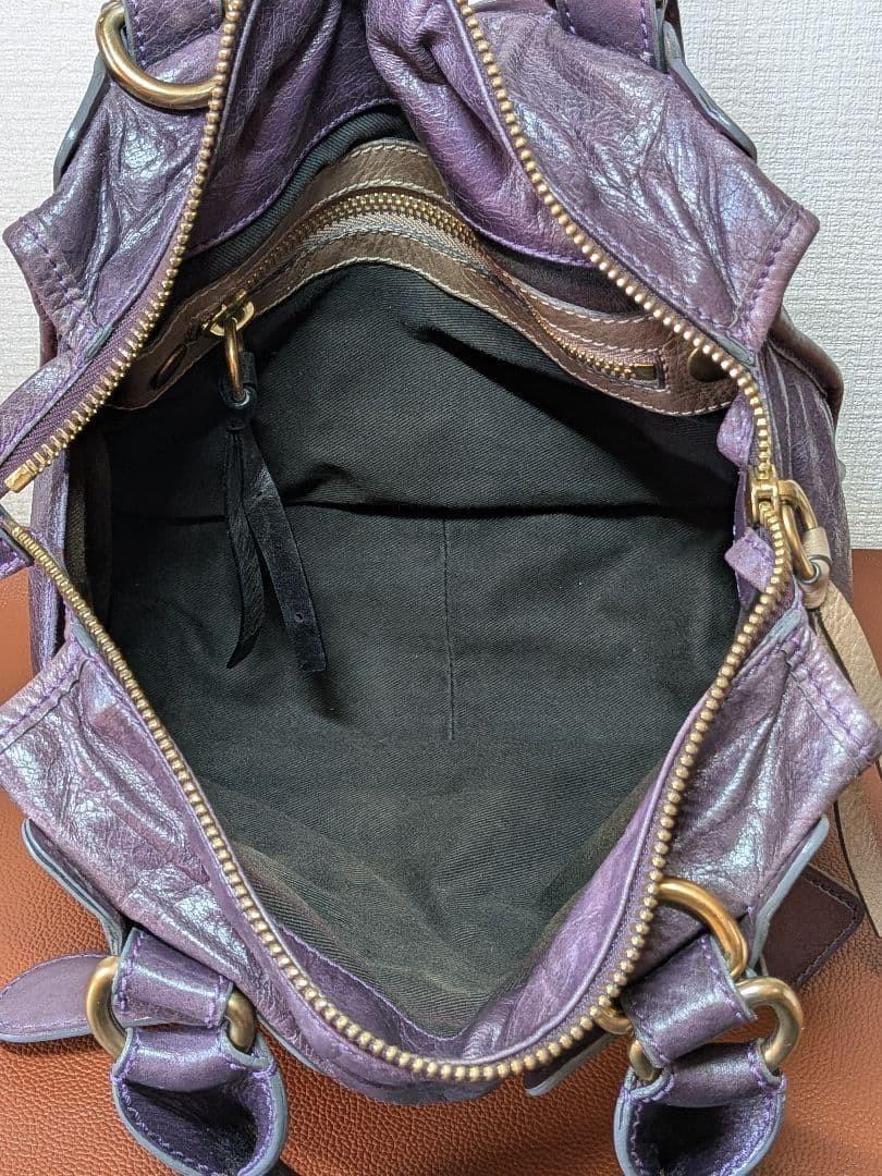 Chloe Hand Bag Tote Purse Bay Leather Purple Authentic