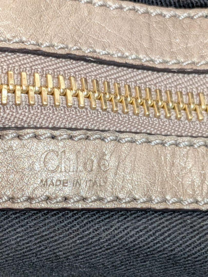 Chloe Hand Bag Tote Purse Bay Leather Purple Authentic