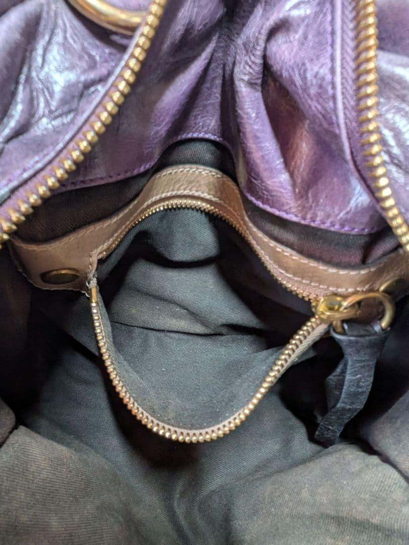 Chloe Hand Bag Tote Purse Bay Leather Purple Authentic