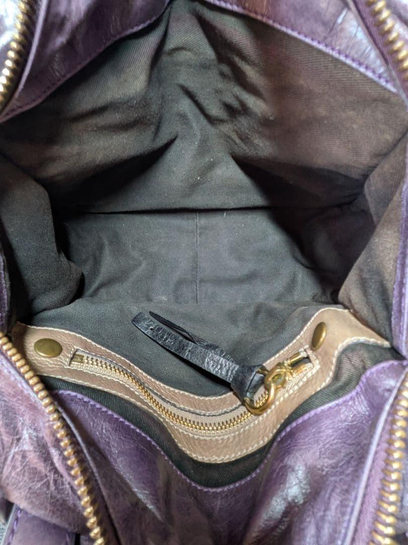 Chloe Hand Bag Tote Purse Bay Leather Purple Authentic