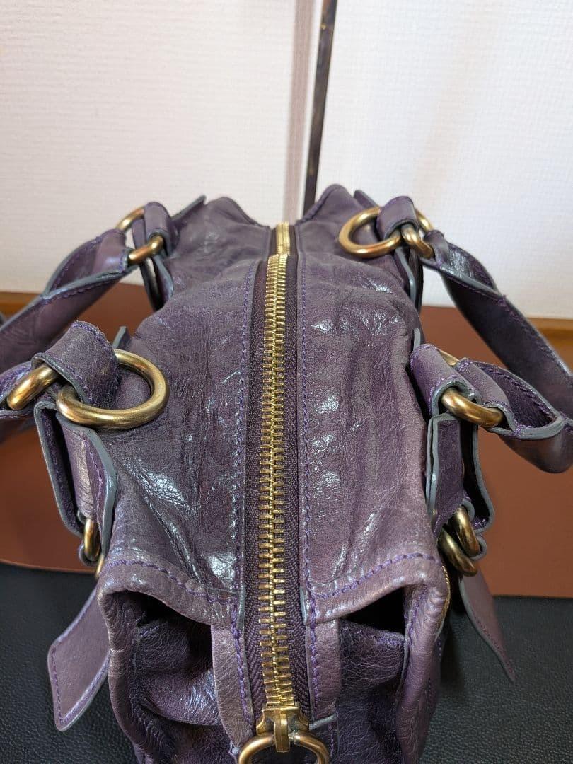 Chloe Hand Bag Tote Purse Bay Leather Purple Authentic