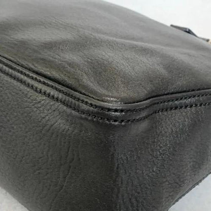 FENDI Bag FF Hand Tote Purse Leather Black Silver Women's Used Authentic