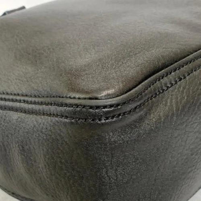 FENDI Bag FF Hand Tote Purse Leather Black Silver Women's Used Authentic