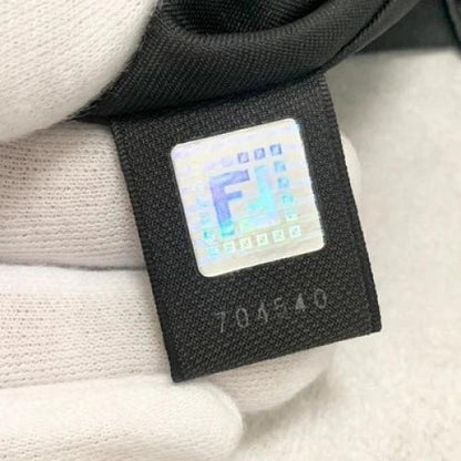 FENDI Bag FF Hand Tote Purse Leather Black Silver Women's Used Authentic