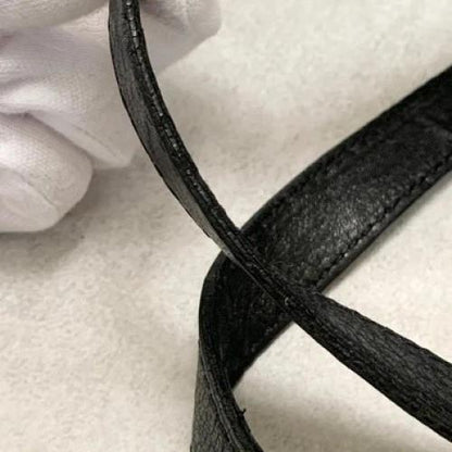 FENDI Bag FF Hand Tote Purse Leather Black Silver Women's Used Authentic