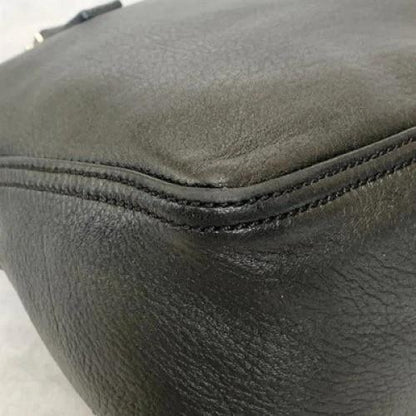 FENDI Bag FF Hand Tote Purse Leather Black Silver Women's Used Authentic