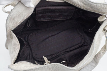 CELINE Hand Shoulder Bag Tote Purse Leather White Authentic