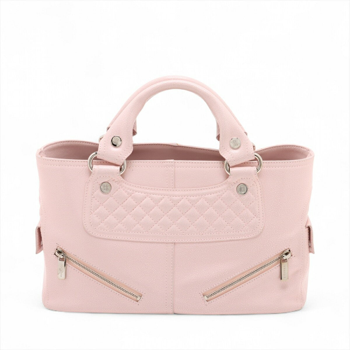 CELINE Hand Bag Tote Purse Boogie coated Leather Pink Authentic