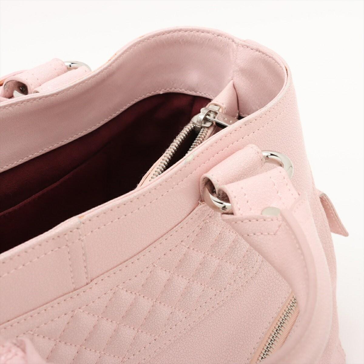 CELINE Hand Bag Tote Purse Boogie coated Leather Pink Authentic