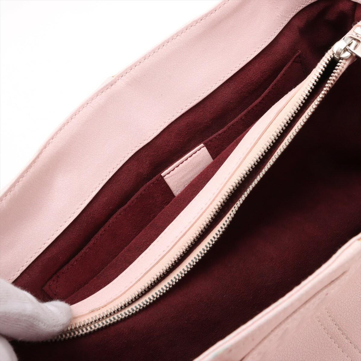 CELINE Hand Bag Tote Purse Boogie coated Leather Pink Authentic
