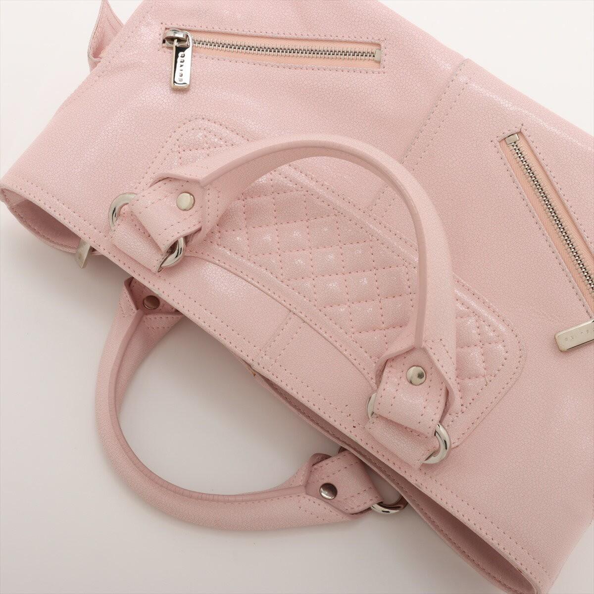 CELINE Hand Bag Tote Purse Boogie coated Leather Pink Authentic