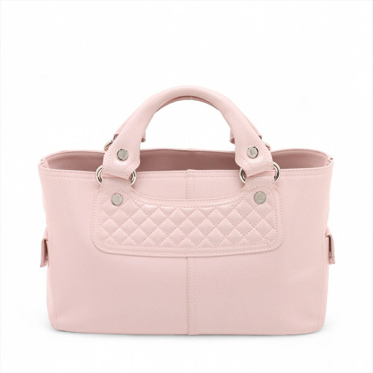 CELINE Hand Bag Tote Purse Boogie coated Leather Pink Authentic