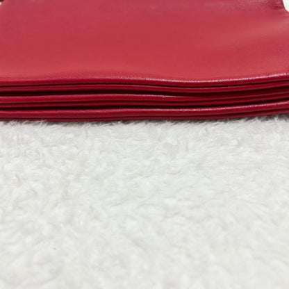 CELINE Shoulder Bag Purse Leather Red Authentic