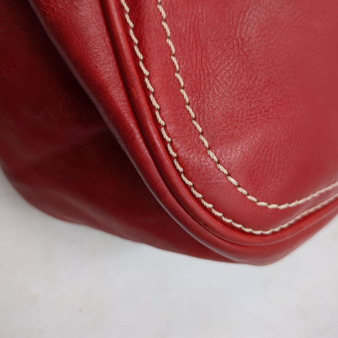 CELINE Hand Bag Tote Purse Red Authentic