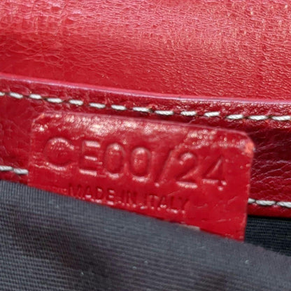 CELINE Hand Bag Tote Purse Red Authentic