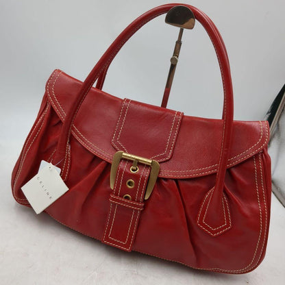 CELINE Hand Bag Tote Purse Red Authentic