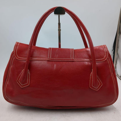 CELINE Hand Bag Tote Purse Red Authentic