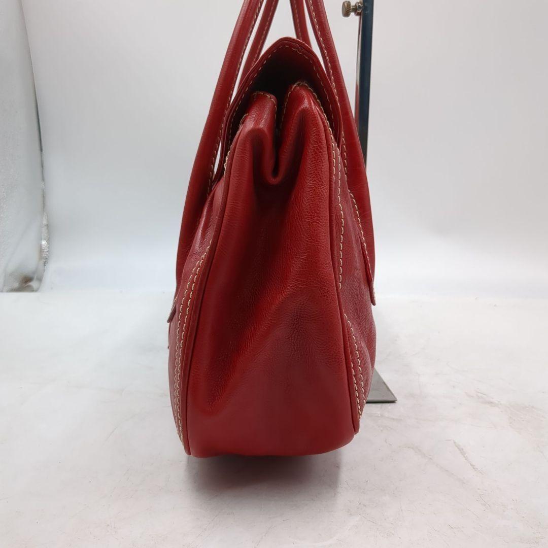 CELINE Hand Bag Tote Purse Red Authentic