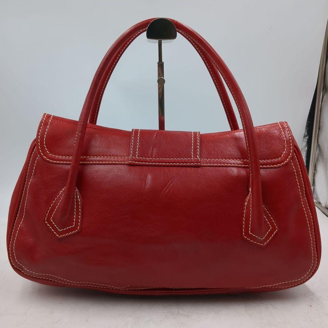 CELINE Hand Bag Tote Purse Red Authentic