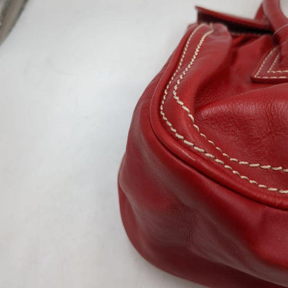 CELINE Hand Bag Tote Purse Red Authentic
