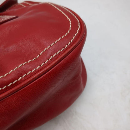 CELINE Hand Bag Tote Purse Red Authentic