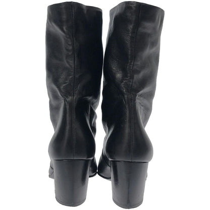 PRADA short western heel Boots Shoes EU 37.5 US 7.5 Black Authentic