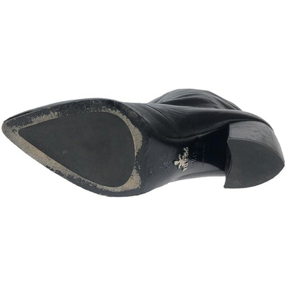 PRADA short western heel Boots Shoes EU 37.5 US 7.5 Black Authentic