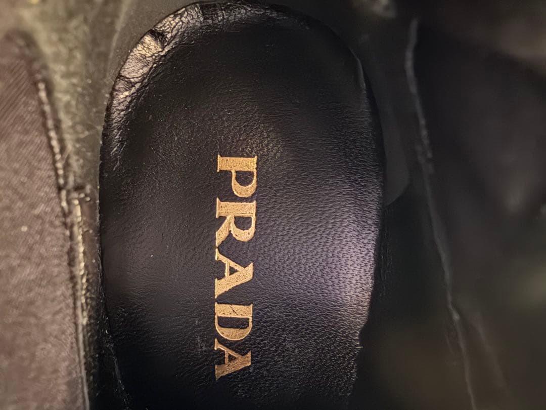 PRADA Long Boots Shoes EU 36.5 US 6.5 Leather Black Authentic