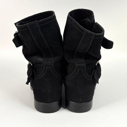 PRADA engineer Short Boots Shoes EU 36 US 6 Suede Black Authentic