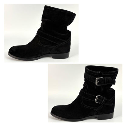 PRADA engineer Short Boots Shoes EU 36 US 6 Suede Black Authentic