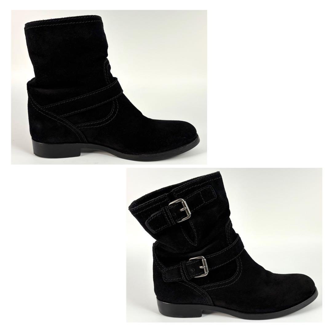 PRADA engineer Short Boots Shoes EU 36 US 6 Suede Black Authentic