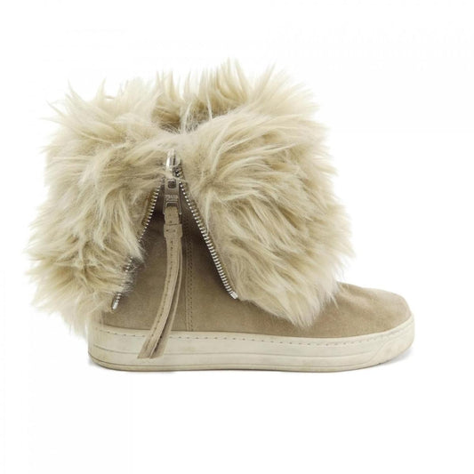 PRADA Sneakers Shoes High-Cut EU 36 US 6 Beige Authentic