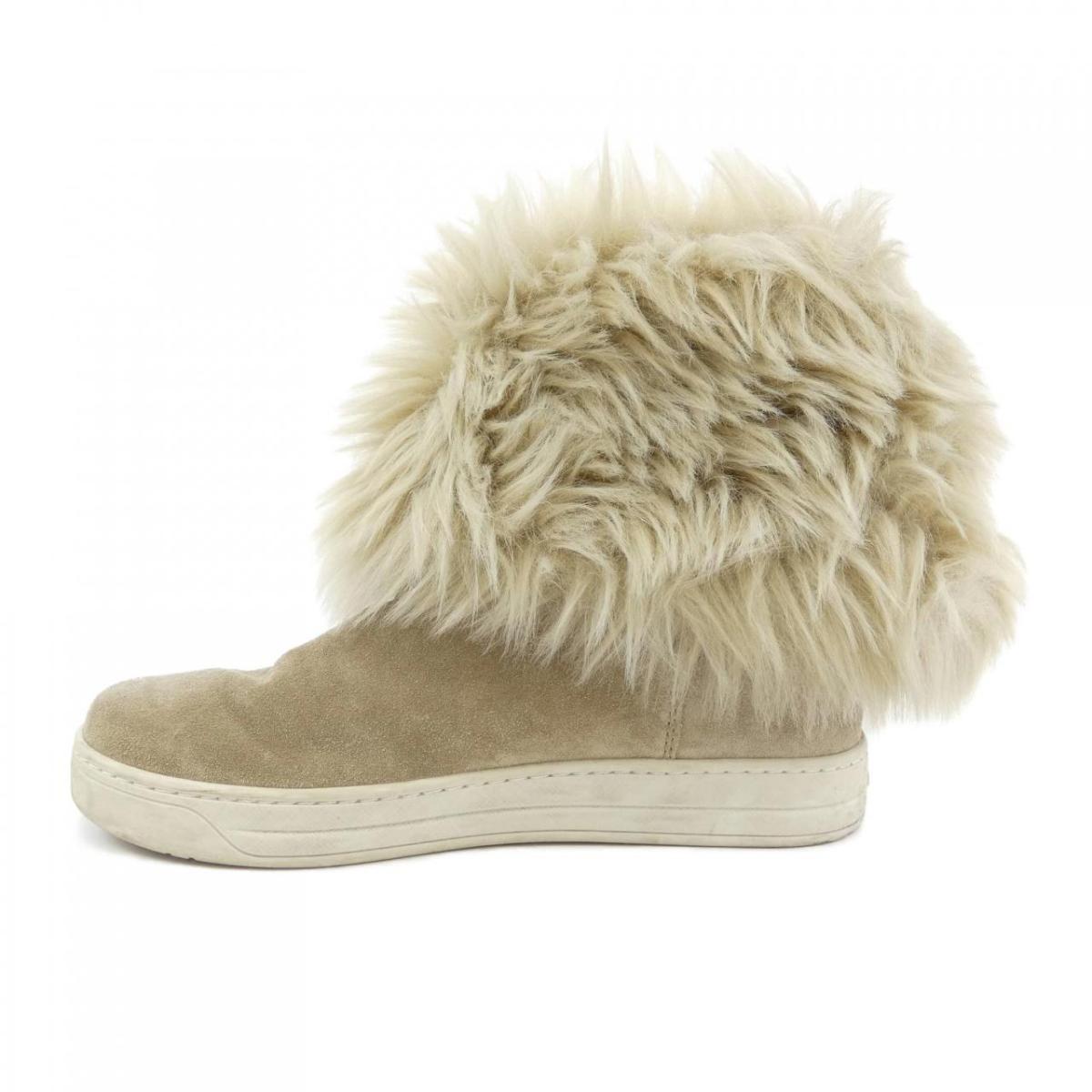 PRADA Sneakers Shoes High-Cut EU 36 US 6 Beige Authentic