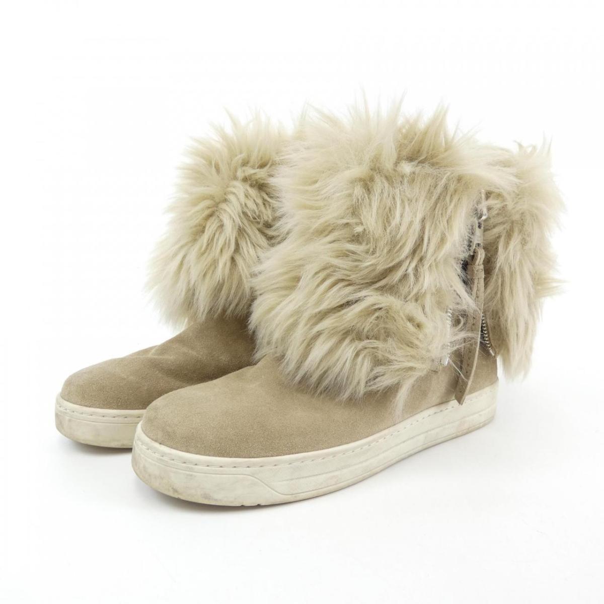 PRADA Sneakers Shoes High-Cut EU 36 US 6 Beige Authentic