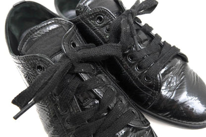 PRADA Sneakers Shoes Low-Cut EU 36.5 US 6.5 Patent Leather Black Authentic