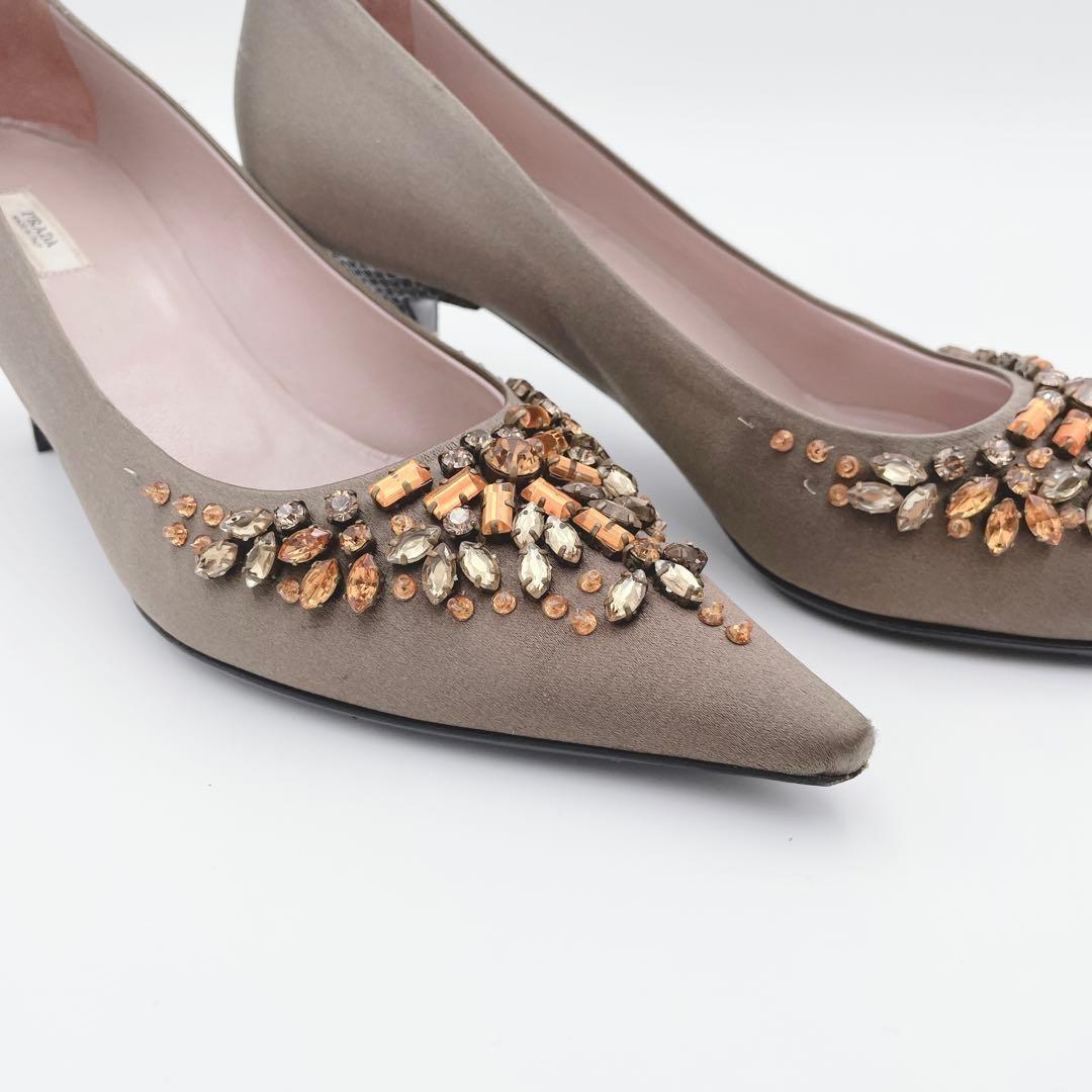 PRADA Shoes Pumps Heel EU 36.5 US 6.5 Brown Authentic