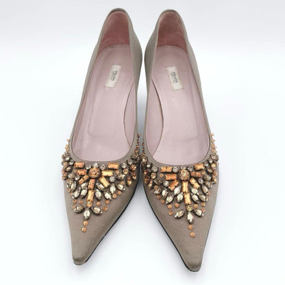 PRADA Shoes Pumps Heel EU 36.5 US 6.5 Brown Authentic