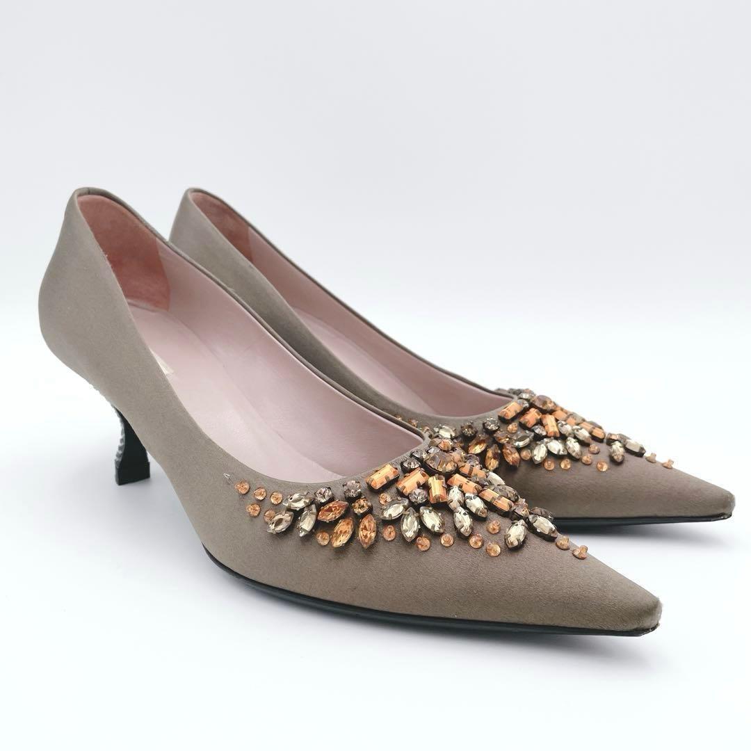 PRADA Shoes Pumps Heel EU 36.5 US 6.5 Brown Authentic