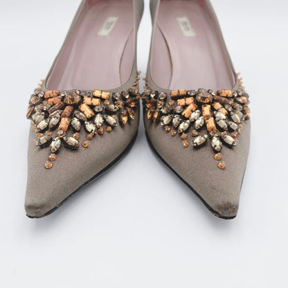PRADA Shoes Pumps Heel EU 36.5 US 6.5 Brown Authentic