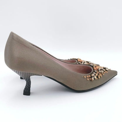 PRADA Shoes Pumps Heel EU 36.5 US 6.5 Brown Authentic