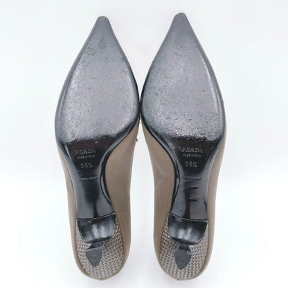 PRADA Shoes Pumps Heel EU 36.5 US 6.5 Brown Authentic
