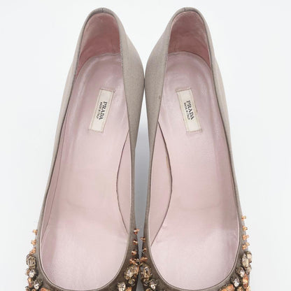 PRADA Shoes Pumps Heel EU 36.5 US 6.5 Brown Authentic
