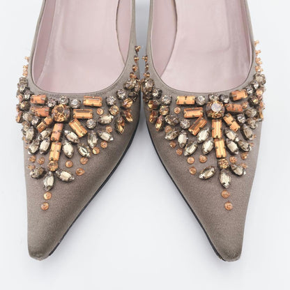 PRADA Shoes Pumps Heel EU 36.5 US 6.5 Brown Authentic