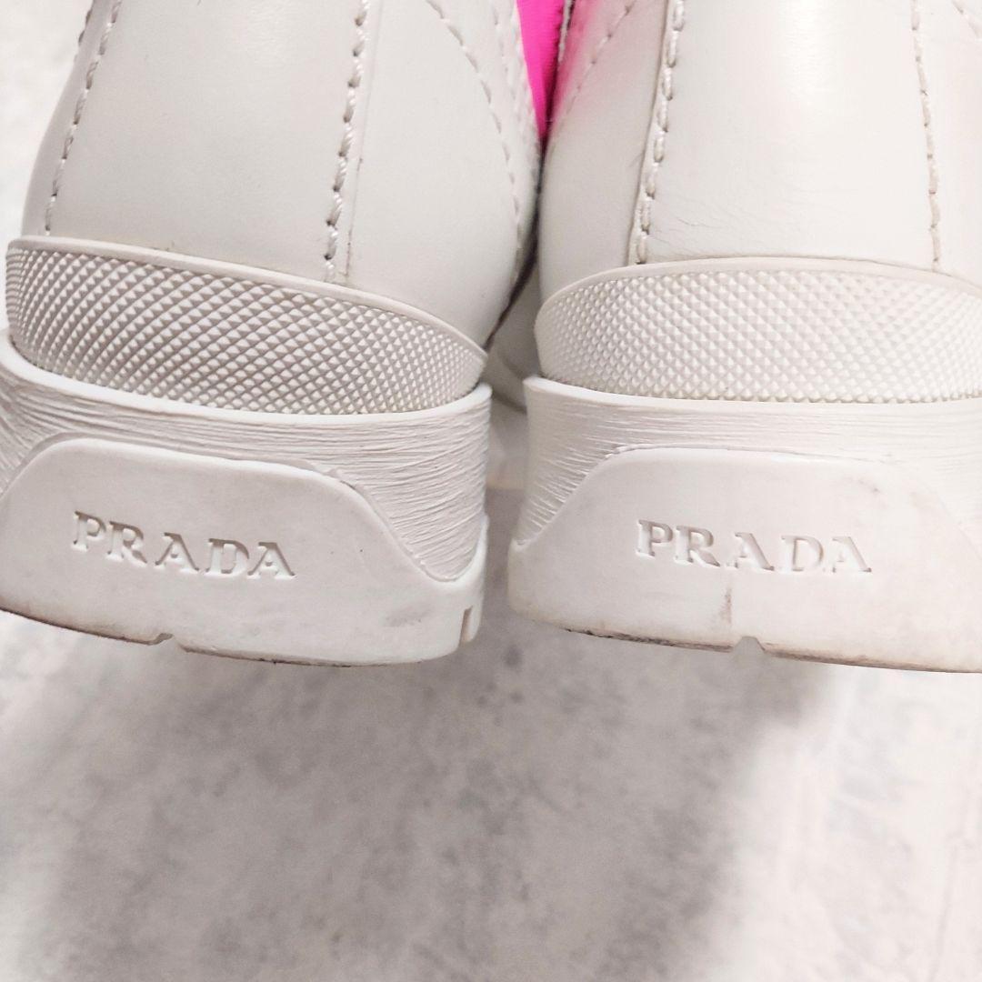 PRADA Short Boots Shoes EU 37 US 7 White Pink Authentic