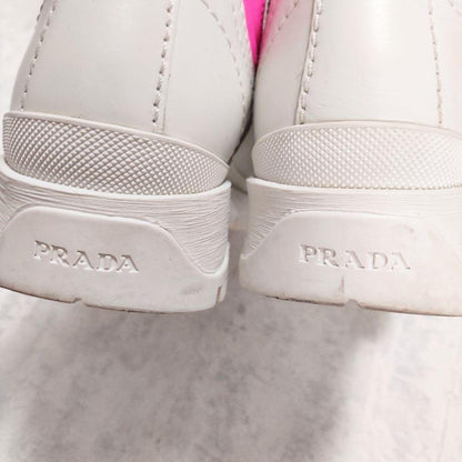 PRADA Short Boots Shoes EU 37 US 7 White Pink Authentic