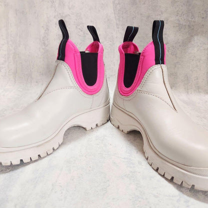 PRADA Short Boots Shoes EU 37 US 7 White Pink Authentic