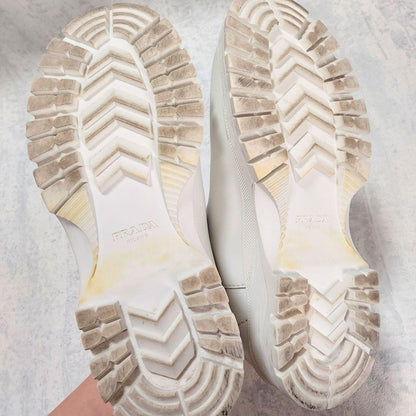 PRADA Short Boots Shoes EU 37 US 7 White Pink Authentic